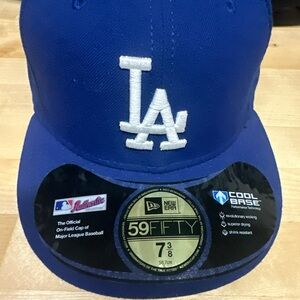 New Era Royal Blue LA Dodgers Embroidered Fitted Cap Made in USA